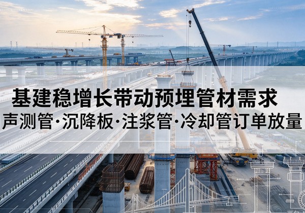 安泽基建稳增长带动预埋监测管材需求，声测管、沉降板、注浆管订单持续放量